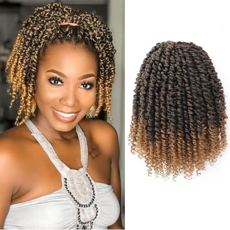 Nice One PreTwisted Passion Twist Hair 8 Inch Short Passion Twist Crochet Hair for Women 8 Packs PreLooped Braiding Hair Synthetic Hair Extensions 8 Inch Pack of 8 T27
