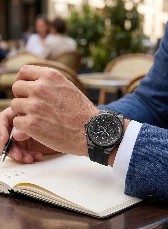 Ben Sherman black Manchester  Black Dial Black Silicone Strap Chronograph Watch for Men, 43mm for Men | Best Price UAE