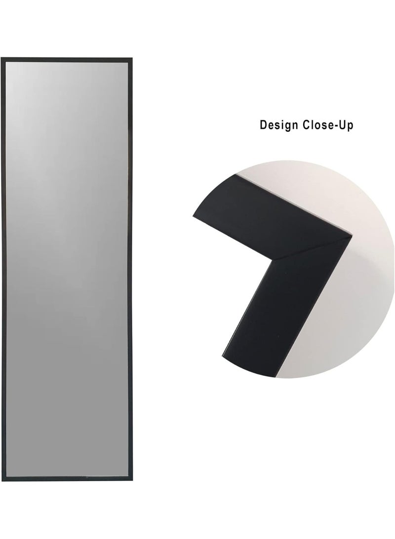 Full Length Floor Mirror 153 x 53 cm, Standing & Leaning Dressing Mirror, Large Rectangle Bedroom Mirror with Durable Aluminum Frame, Modern Black Finish, Home Décor Mirror - Image 4