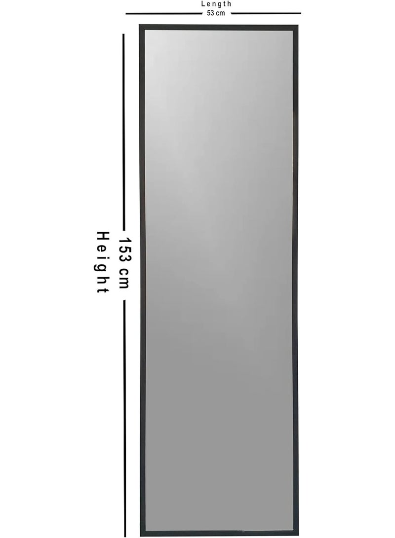Full Length Floor Mirror 153 x 53 cm, Standing & Leaning Dressing Mirror, Large Rectangle Bedroom Mirror with Durable Aluminum Frame, Modern Black Finish, Home Décor Mirror - Image 2
