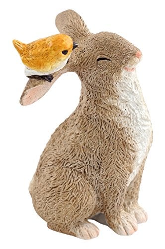 Top Collection Miniature Fairy Garden and Terrarium Rabbit Playing with Bird Statue - Image 5
