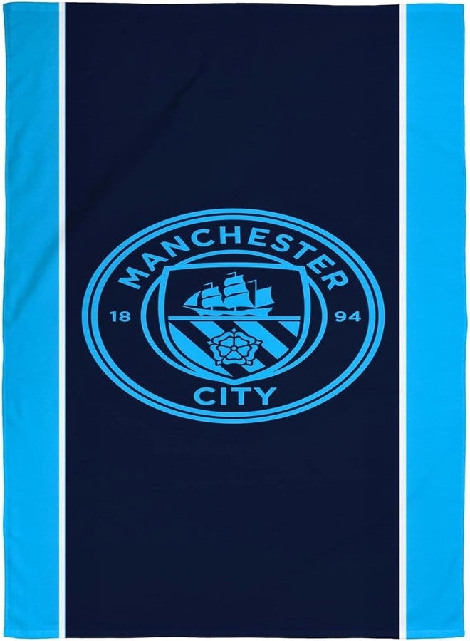 Character World منشفة مانشستر سيتي FC الرسمية من كاريكتير وورلد | شعور فائق النعومة، تصميم شعار نادي كرة القدم | مثالية للمنزل، الحمام، الشاطئ وحمام السباحة | مقاس واحد 30 × 60 بوصة - Image 1