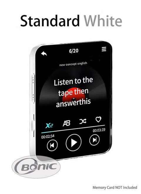 Portable MP3 Player - Student Edition Bluetooth MP4 Music Player Speaker Standard without Touch-screen, White