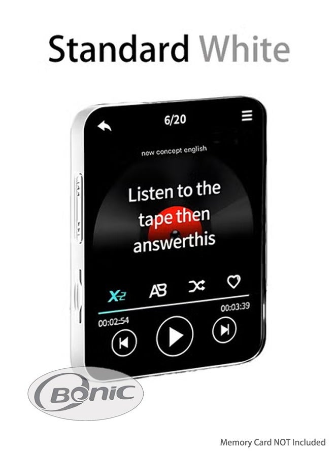 جميل مشغل MP3 محمول - إصدار الطالب، مشغل موسيقى MP4 مزود بمكبر صوت قياسي بدون شاشة تعمل باللمس، لون أبيض  - Image 1