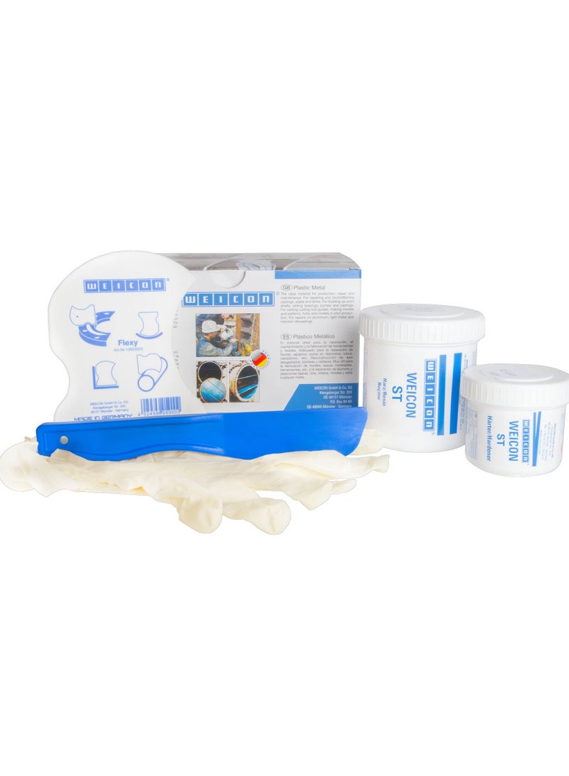 WEICON ST Epoxy Resin Plastic Steel | 200 g | For repairs on stainless steel parts - Image 1