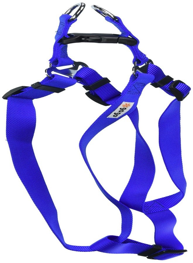 GOGO Pet Products Comfy Nylon 1-Inch Adjustable Easy Pet Harness, Large, Blue - Image 2