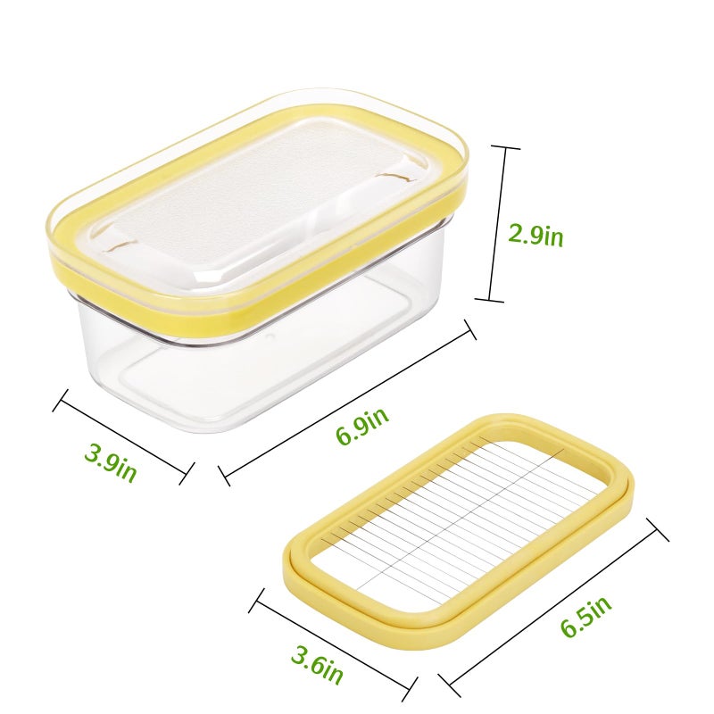 ShineMe Butter Slicer Cutter, Airtight Plastic Butter Dish with Lid, Butter Stick Container with 2pack Forks (280g) - Image 2