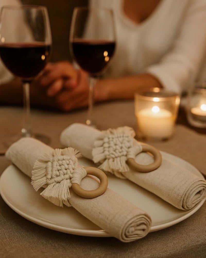 MacrameStore- Macrame Napkin Rings Set of 2 - Ø­Ù„Ù‚Ø§Øª Ù…Ù†Ø§Ø¯ÙŠÙ„ Ù…ÙƒØ±Ù…ÙŠØ© Ø¹Ø¯Ø¯ 2 Ù‚Ø·Ø¹Ø©