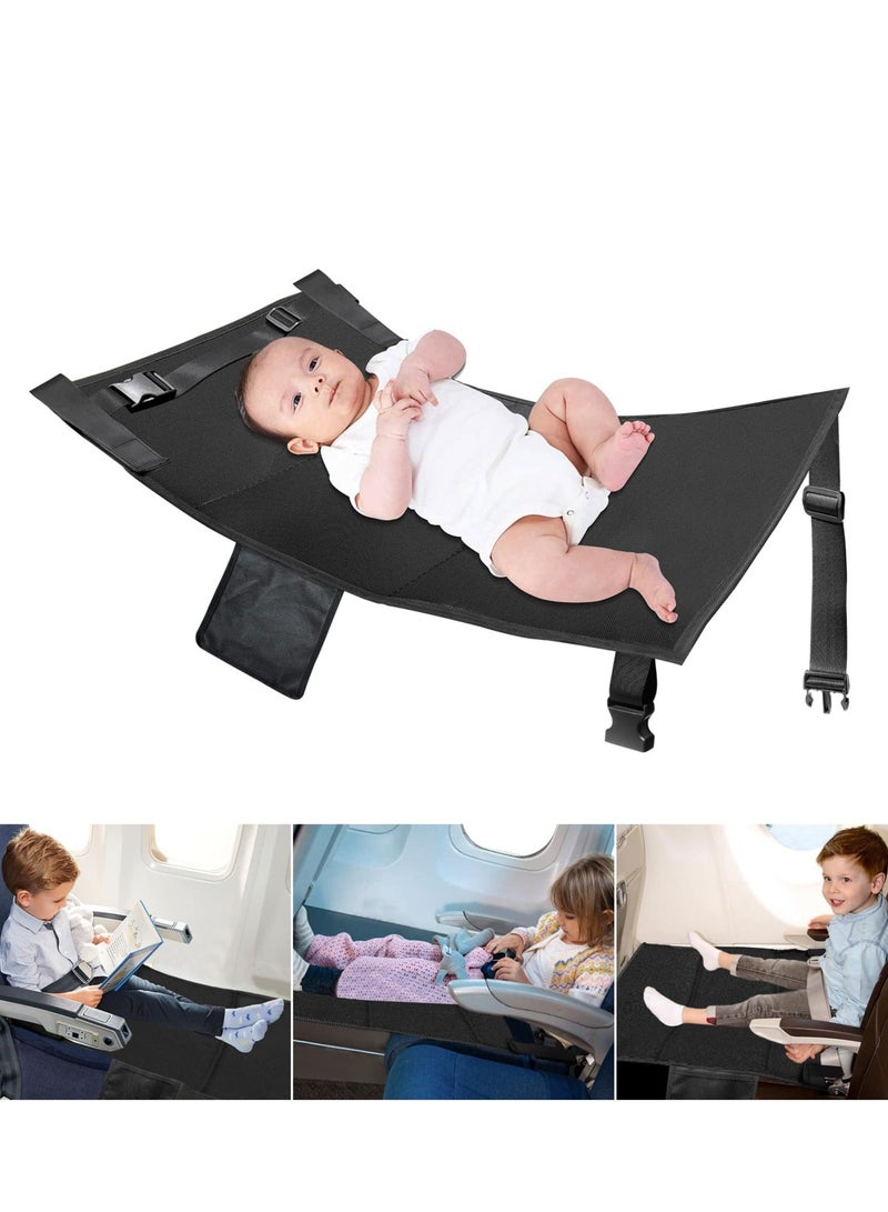 Airplane Seat Extender, Portable Travel Footrest with Side Pockets for Kids, Accessories Extended Area 11×4.7 in Baby - Image 1