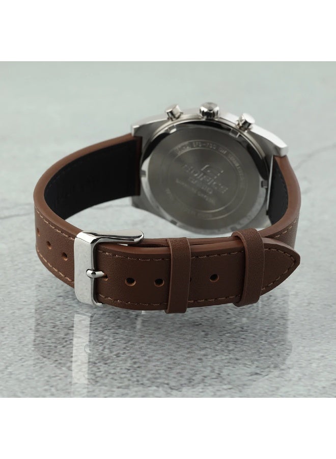 Casio Edifice EFB-730L-7AVUDF Men’s Leather Strap Watch with White Dial and Sapphire Crystal – 100m Water Resistant - Image 3