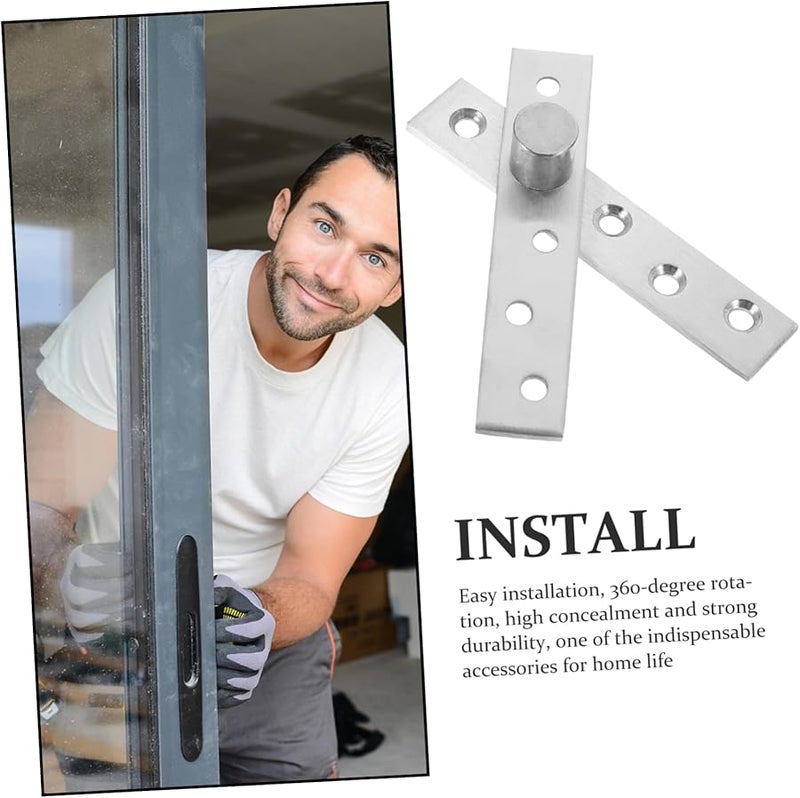 2Pcs Stainless Steel Concealed Door Hinge Easy Installation High Stability - Image 4