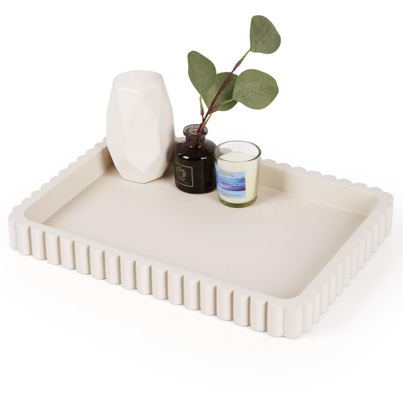 Cathyeen Concrete Decorative Tray for Coffee Table Decor, 14" Coffee Table Tray Ottoman Tray Table Centerpieces, Rectangular Modern Decorative Trays for Home Decor, Living Room, Entry, Gray - Image 1