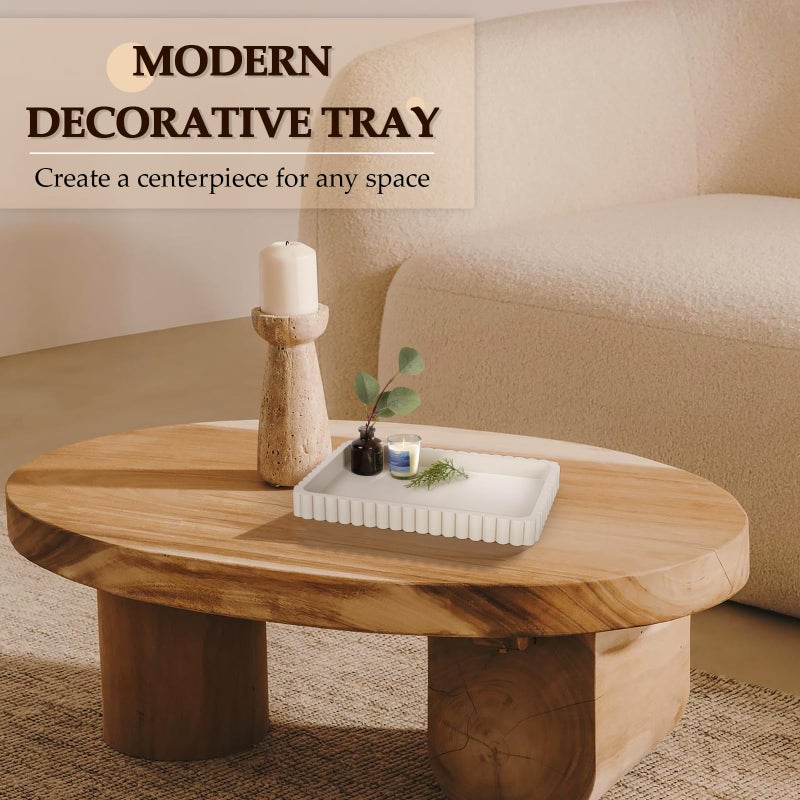 Cathyeen Concrete Decorative Tray for Coffee Table Decor, 14" Coffee Table Tray Ottoman Tray Table Centerpieces, Rectangular Modern Decorative Trays for Home Decor, Living Room, Entry, Gray - Image 3