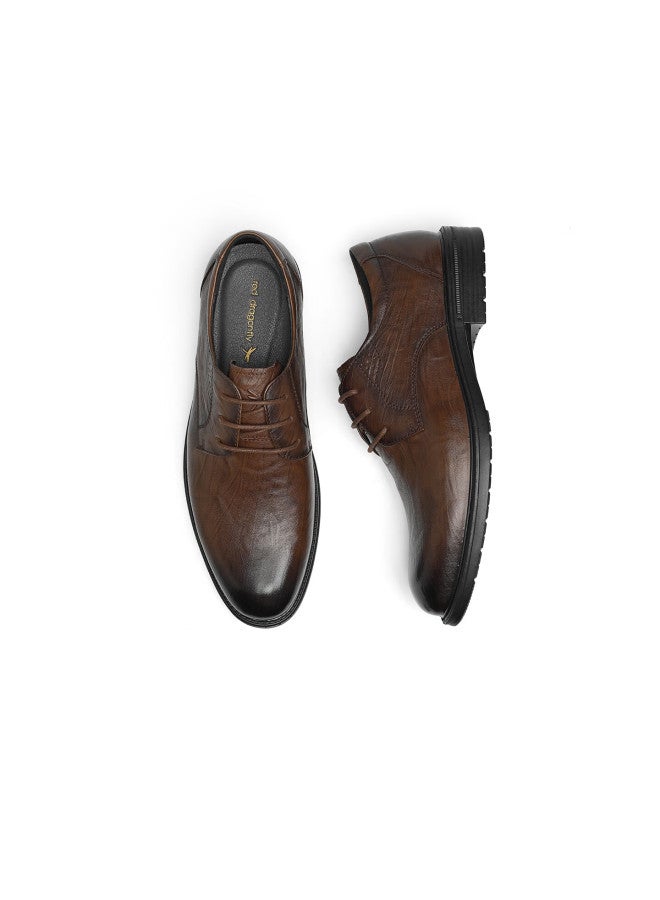 Red Dragonfly 25 Autumn Business Casual Lace-Up Leather Shoes Men'S Handmade Wrinkle Dress Derby Wedding Shoes Wta35345 Brown 41 - Image 3