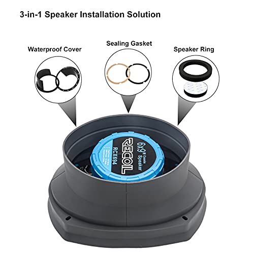 RECOIL SPB69 Foldable Silicone 6 X 9” Universal Car Speaker Baffle with Self Adhesive Foam Base Pad for Sound Quality Improvement One Pair - Image 2