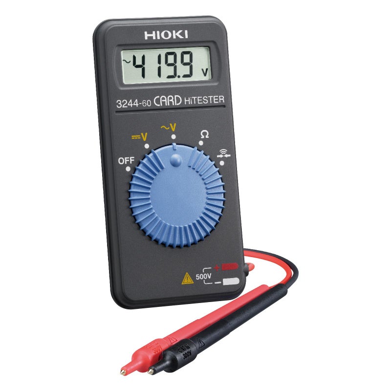 Hioki 3244-60 Card HiTester and Digital Multimeter, 41.99 Megaohms Resistance, 500V AC/DC Voltage - Image 2