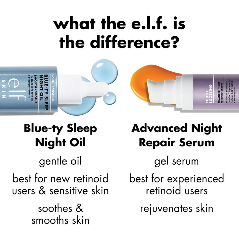 elf e.l.f. SKIN Youth Boosting Blue-ty Sleep Night Oil, Gentle Overnight Face Oil, Treats Fine Lines & Uneven Texture, Lightweight, Vegan & Cruelty-Free - Image 4