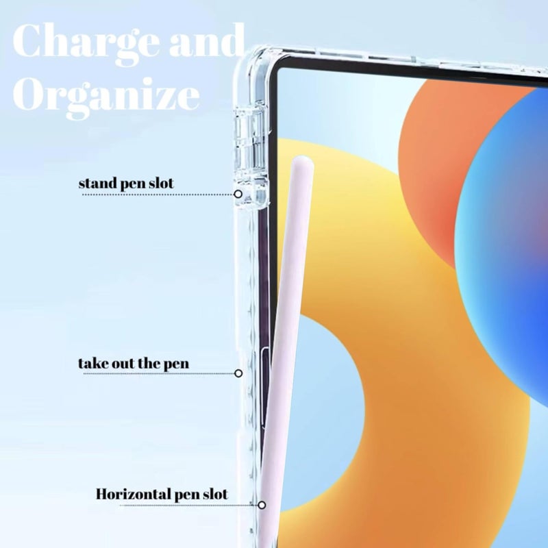NESLIN غطاء NESLIN المتوافق مع Huawei Matepad 11.5 بوصة 2025/Matepad Air 11.5 بوصة 2023، غطاء رفيع خلفي شفاف خفيف الوزن من TPU مضاد للصدمات مع حامل قلم، غلاف وقائي لـ Huawei MatePad 11.5 بوصة (أرجواني) - Image 4