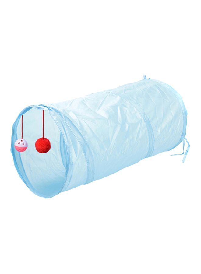NIBEMINENT Interactive Collapsible Cat Tunnel Play Toy Sky Blue 32x32cm - Image 1