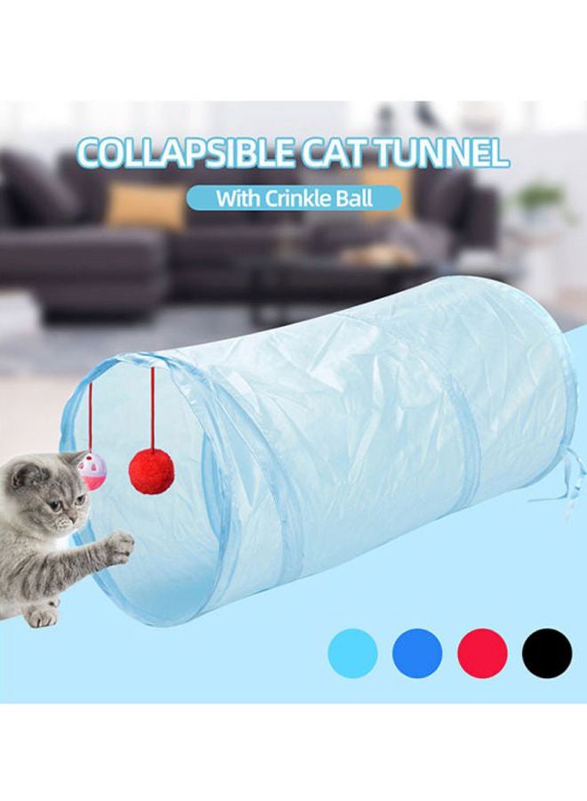 NIBEMINENT Interactive Collapsible Cat Tunnel Play Toy Sky Blue 32x32cm - Image 2