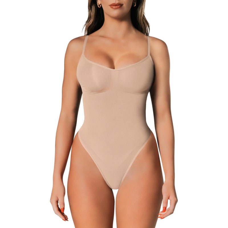 herslims Shapewear Tummy Control Bodysuit Thong: Sculpting Shaper Tank Top Shapewear Bodysuit: Snatched Waist Slimming Body Suit - Image 1