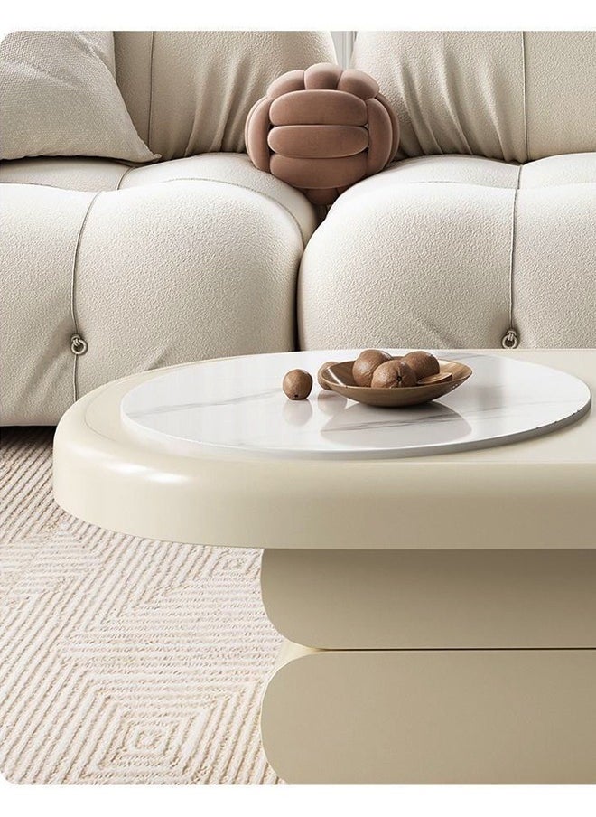 Raffine Modern Shaped Light Luxury Design Nordic Style Coffee Table Centre Table with Open compartment and drawers for Living Room and Office 110x60x42 cm  - Image 5
