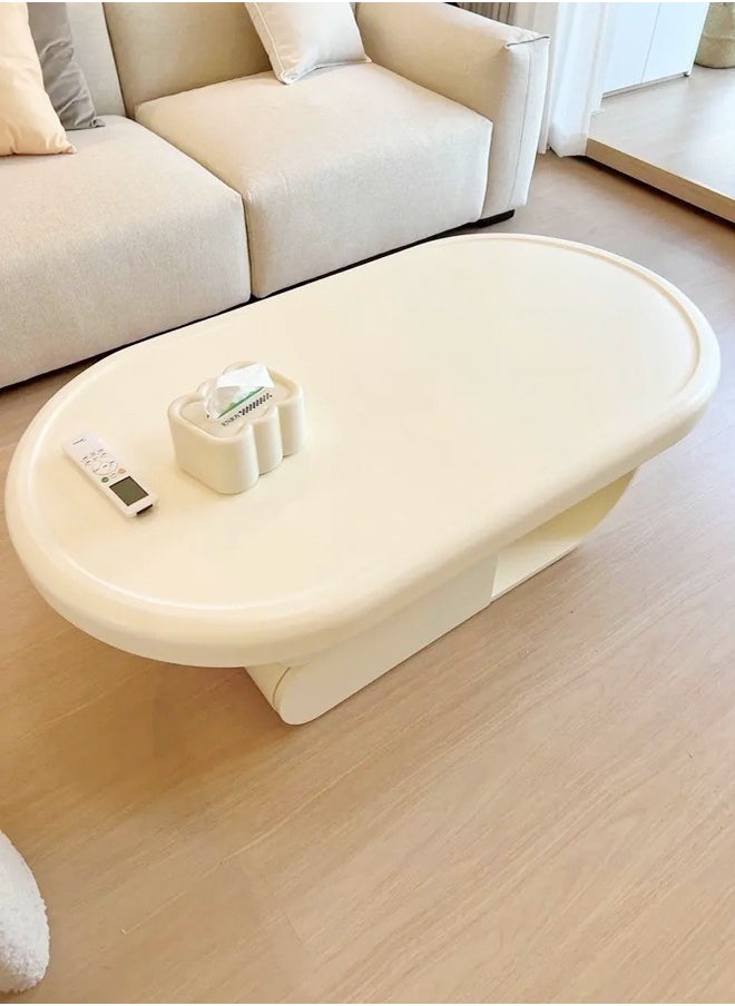 Raffine Modern Shaped Light Luxury Design Nordic Style Coffee Table Centre Table with Open compartment and drawers for Living Room and Office 110x60x42 cm  - Image 4