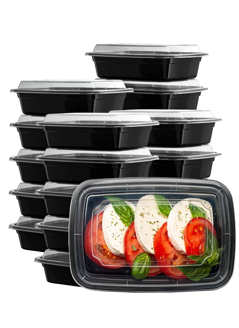 1 Compartment Meal Prep Containers [5 Pack] with Lids, Food Storage Containers, Bento Box, Stackable, Microwave/Dishwasher/Freezer Safe [32oz]