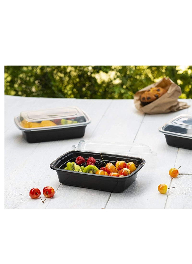 1 Compartment Meal Prep Containers [5 Pack] with Lids, Food Storage Containers, Bento Box, Stackable, Microwave/Dishwasher/Freezer Safe [32oz]