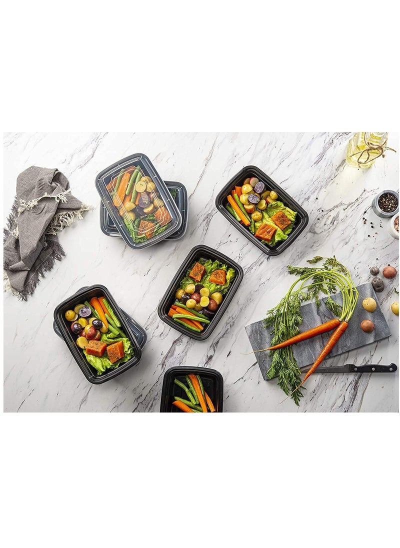 1 Compartment Meal Prep Containers [5 Pack] with Lids, Food Storage Containers, Bento Box, Stackable, Microwave/Dishwasher/Freezer Safe [32oz]