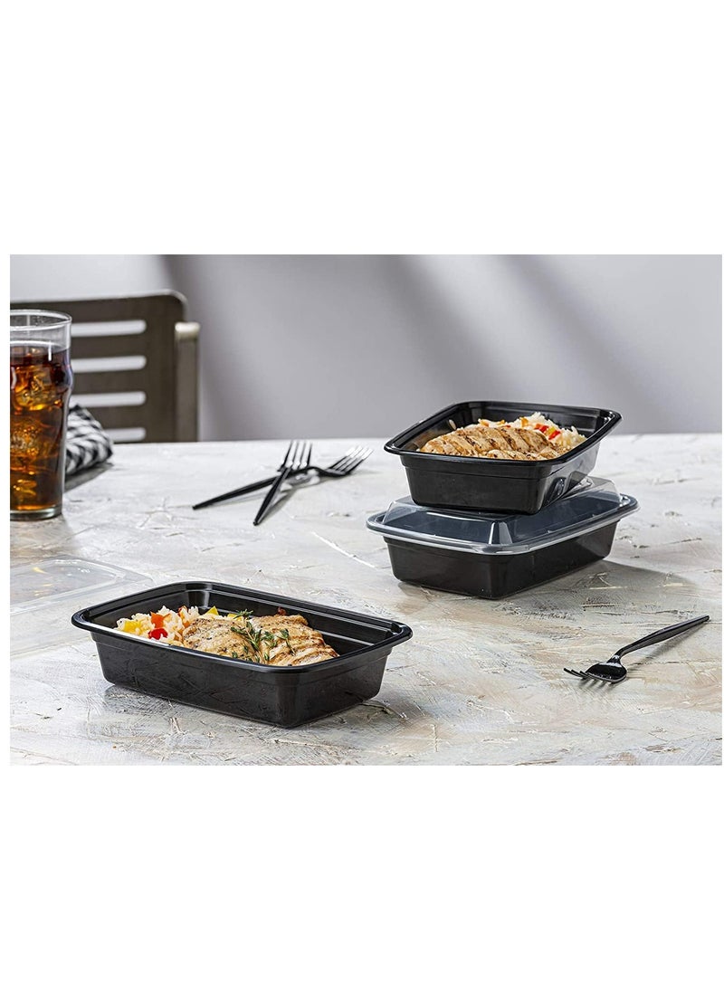 1 Compartment Meal Prep Containers [5 Pack] with Lids, Food Storage Containers, Bento Box, Stackable, Microwave/Dishwasher/Freezer Safe [32oz]