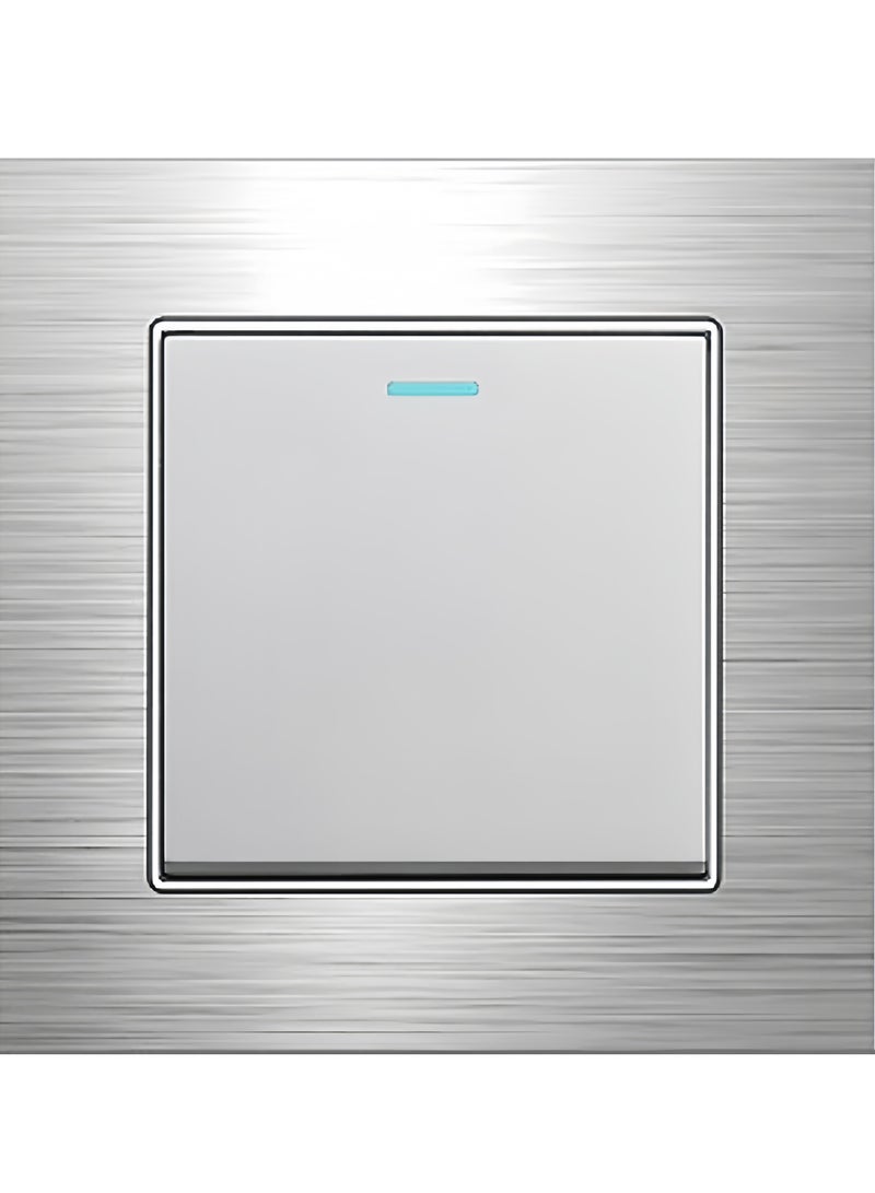 light switch,household light switch for wall, Silver Brushed aluminum alloy panel Modern Power switch, Type 86 electric switch 250V,1 Gang 2 Way,2 Gang 2 Way,3 Gang 2 Way,4 Gang 2 Way,13Amp Single ,Double Sokect ,20Amp, 45Amp, Light Dimmer,Telephone,Computer socket,Satellite TV Socket,Door Bell Swtch. - Image 1