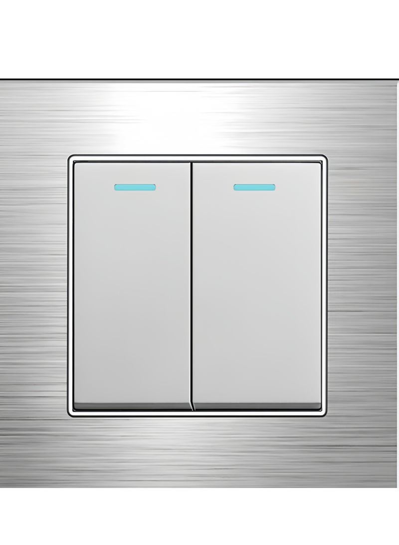 light switch,household light switch for wall, Silver Brushed aluminum alloy panel Modern Power switch, Type 86 electric switch 250V,1 Gang 2 Way,2 Gang 2 Way,3 Gang 2 Way,4 Gang 2 Way,13Amp Single ,Double Sokect ,20Amp, 45Amp, Light Dimmer,Telephone,Computer socket,Satellite TV Socket,Door Bell Swtch. - Image 2