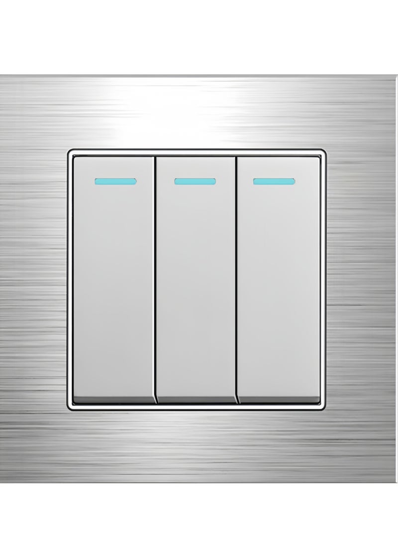 light switch,household light switch for wall, Silver Brushed aluminum alloy panel Modern Power switch, Type 86 electric switch 250V,1 Gang 2 Way,2 Gang 2 Way,3 Gang 2 Way,4 Gang 2 Way,13Amp Single ,Double Sokect ,20Amp, 45Amp, Light Dimmer,Telephone,Computer socket,Satellite TV Socket,Door Bell Swtch. - Image 3