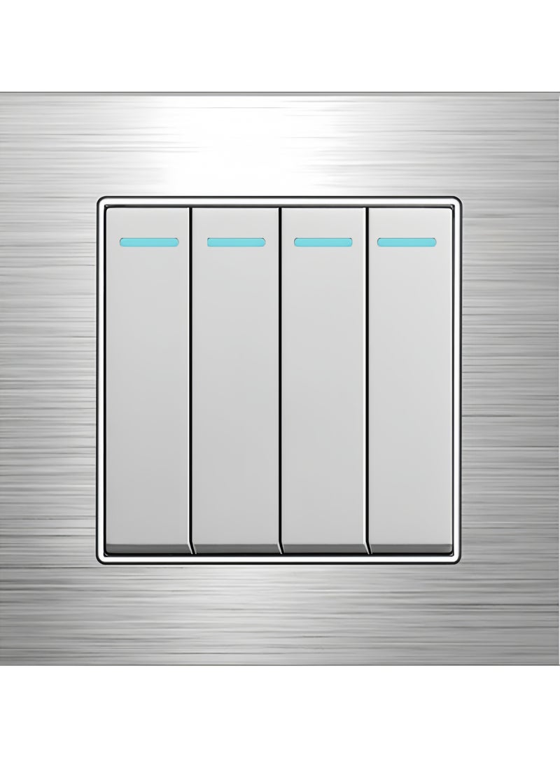 light switch,household light switch for wall, Silver Brushed aluminum alloy panel Modern Power switch, Type 86 electric switch 250V,1 Gang 2 Way,2 Gang 2 Way,3 Gang 2 Way,4 Gang 2 Way,13Amp Single ,Double Sokect ,20Amp, 45Amp, Light Dimmer,Telephone,Computer socket,Satellite TV Socket,Door Bell Swtch. - Image 4