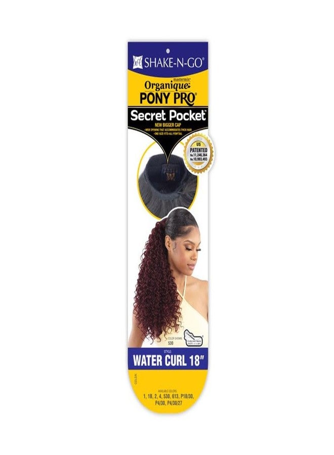 Shake-N-Go Weave Organique Pony Pro Ponytail Sleek Water Curl 18" with Secret Pocket made by Pre-sewn Weave (Color: P1B/30) - Image 5