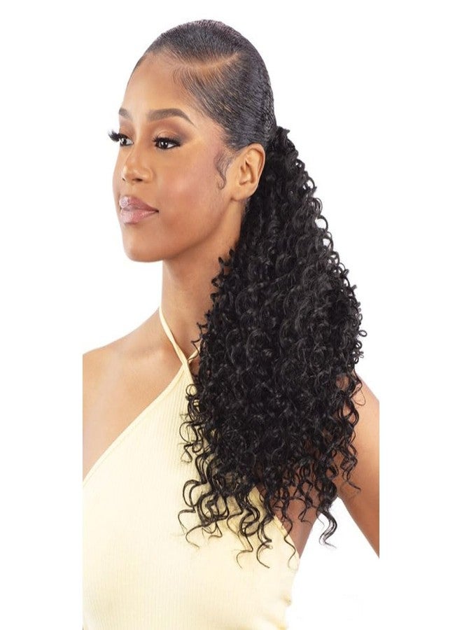 Shake-N-Go Weave Organique Pony Pro Ponytail Sleek Water Curl 18" with Secret Pocket made by Pre-sewn Weave (Color: P1B/30) - Image 2