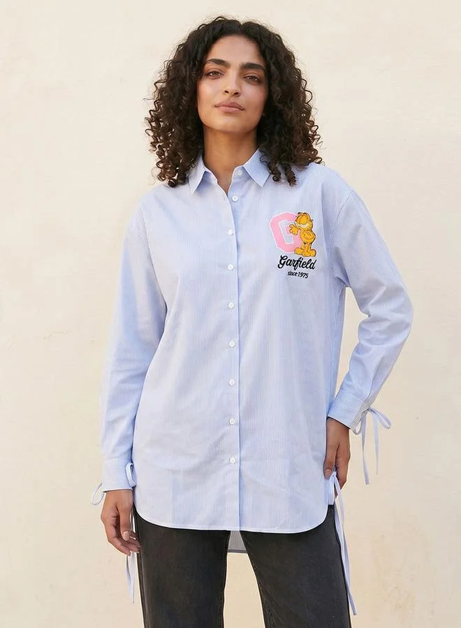 SP Characters Garfield Shirt with High-Low Hemline