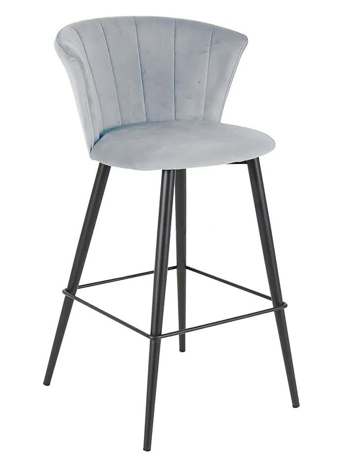 Ripple FURNITURE Bar Stool Kitchen Chair Flower Design Stool High Bar Chair Modern Design With Strong Base (Light Grey)  - Image 1