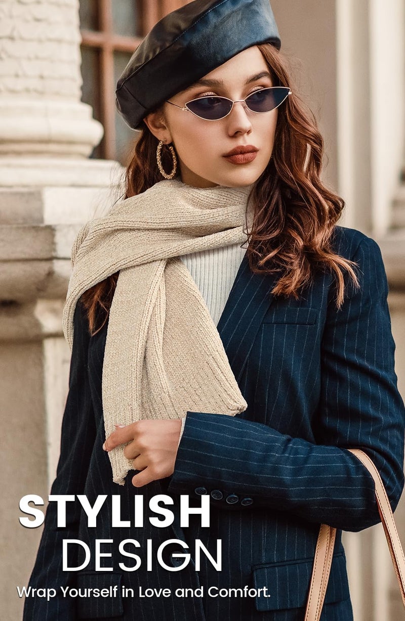 Pleneal Scarf for Women,Soft Chenille Winter Scarves, Womens Warm Scarf for Cold Weather,Light Brown - Image 5