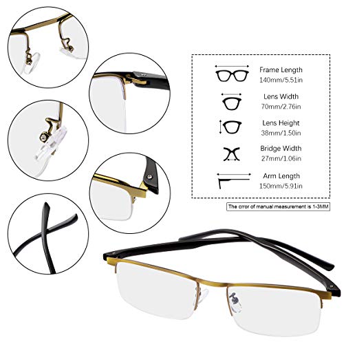 MIRYEA Progressive Multifocus Computer Reading Glasses Blue Light Blocking Multifocal Readers for Men and Women Multi Focus Eyeglasses Eyewear Anti Glare Light Weight TR90 Semi-rimless Frame - Image 4