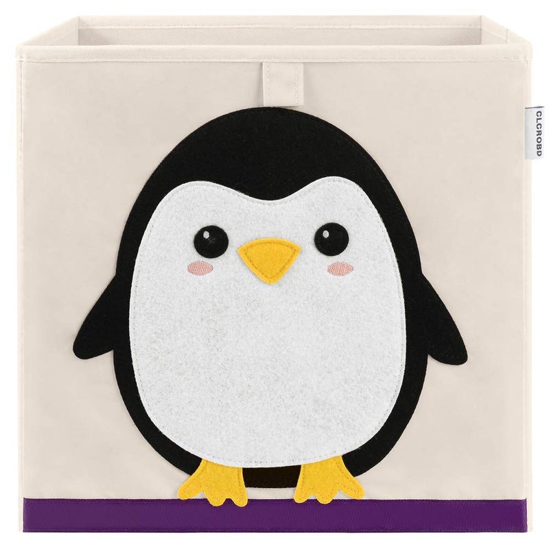CLCROBD Foldable Animal Cube Storage Bins Fabric Toy BoxChestOrganizer for Kids Nursery 13 inch Penguin