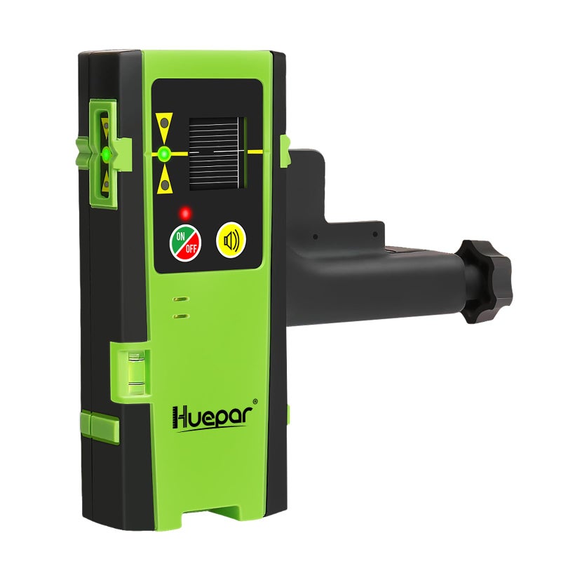 Huepar Laser Detector LR-6RG for Laser Level, Compatible with Huepar & Pro Laser Levels with Pulse Mode Only, Detect Green&Red Beams Laser Receiver, Up to 200Ft, Three-Side LED Display, Clamp Included - Image 1