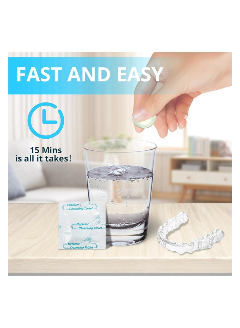 SOLARAE 30 قرص لتنظيف الأسنان الاصطناعية للمواءمة، أقراص تنظيف المثبت، واقي الفم والليل، يزيل رائحة الفم، يعمل مع جهاز تنظيف المثبت بالموجات فوق الصوتية وجهاز تنظيف المثبت، بنكهة النعناع - Image 4