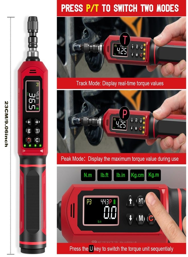 SUERCUP Digital Torque Screwdriver 1.5-88.5in-lbs./0.15-10Nm, ±1% Accuracy Inch Pound Torque Screwdriver Electrician with LED Notification, Buzzer, Preset Mode, Data Storage, for Bike, Scope Mounting - Image 2