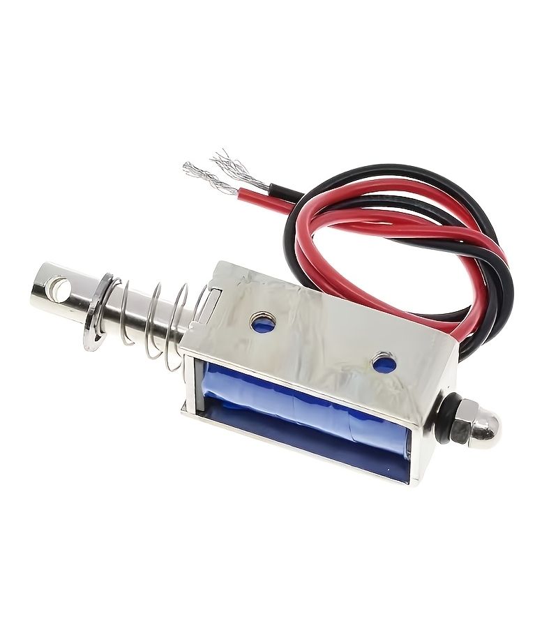 1PC DC 12V Push Pull Type Open Frame Electromagnet Linear Solenoid 5N Keeping Force 10mm Travel - Image 1