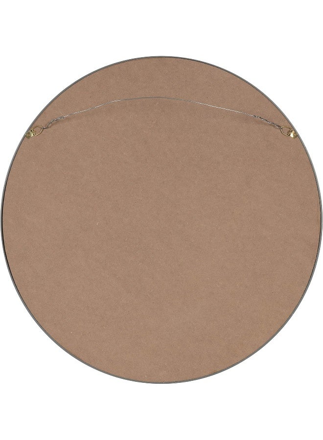 Kate and Laurel Kate and Laurel Travis Round Wood Wall Vanity Mirror 22 Inch Diameter Gray Modern Circle Mirror for Use as Bathroom Mirror for Over Sink or Accent Entryway Mirror  - Image 3