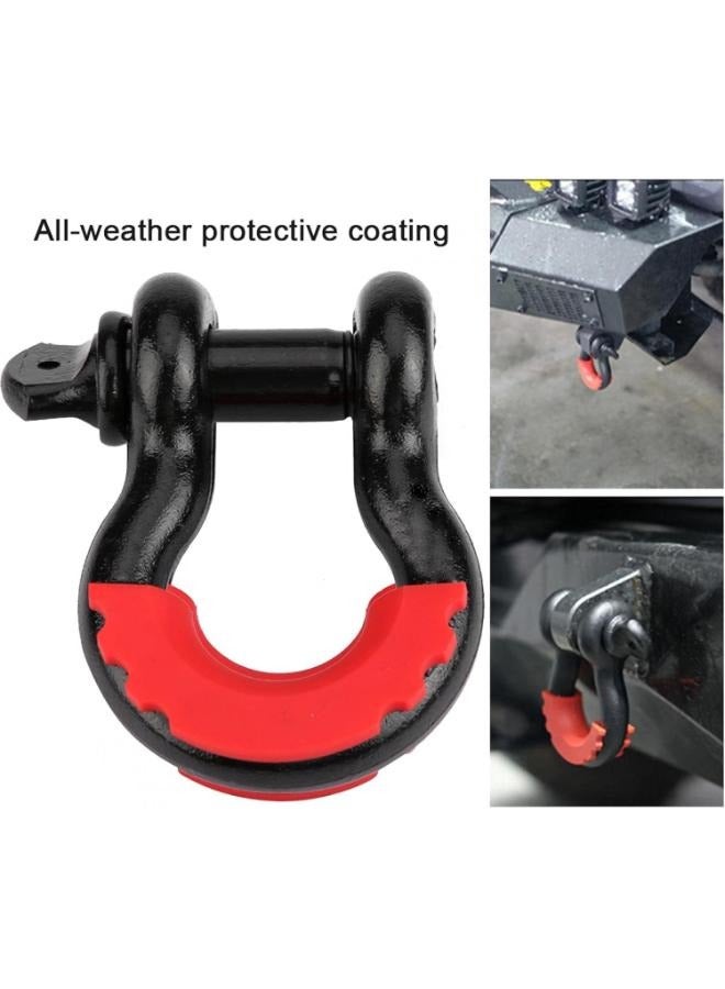 Generic Metal Black Car 3/4 inch 4.75T Latch Design D-Ring Shackle with Sheath 3/4 Shackle 3/4 D-Ring Shackle  - Image 1