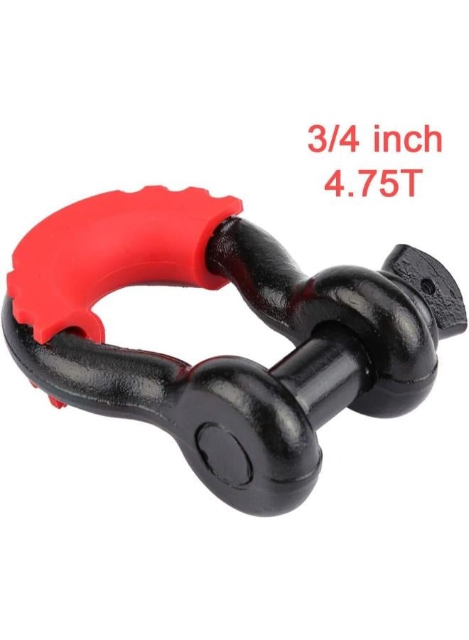 Generic Metal Black Car 3/4 inch 4.75T Latch Design D-Ring Shackle with Sheath 3/4 Shackle 3/4 D-Ring Shackle  - Image 2