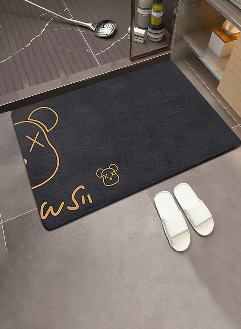 Merry Moments Fashion Shower Mat Diatom Mud Bathroom Mat Floor Mat Door Mat for Bathroom Hallway Entrance Anti-Slip Super Absorbent Quick Dry L60xW40 cm Type B  - Image 1